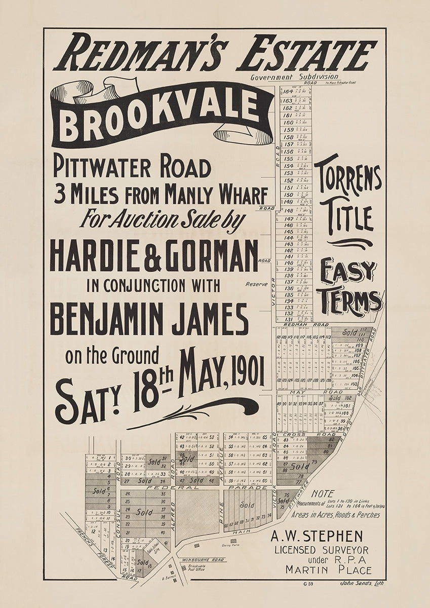 Redman Rd, May Rd, Cross Rd, Main Pittwater Rd, Frenchs Forest Rd, Consul Rd, Alfred Rd, Pine Ave, Victor Rd, Brookvale, Dee Why NSW 1901