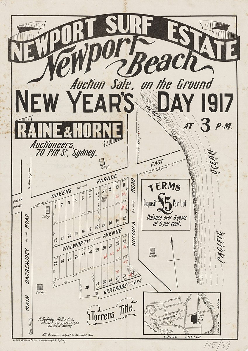 Barrenjoey Rd, Queens Pde, Bulgola Rd, Gertrude Ave, Walworth Ave, Newport NSW 1917