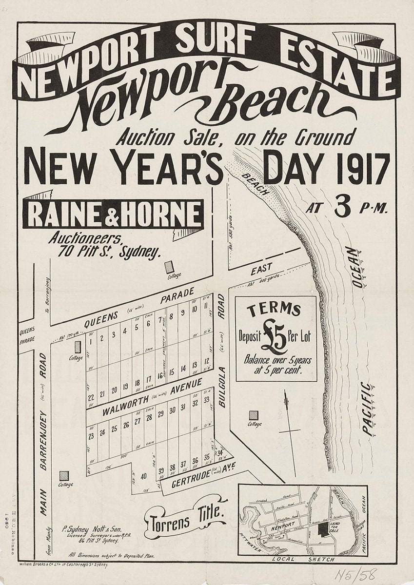 Barrenjoey Rd, Queens Pde, Bulgola Rd, Gertrude Ave, Walworth Ave, Myola Rd, Newport NSW 1917