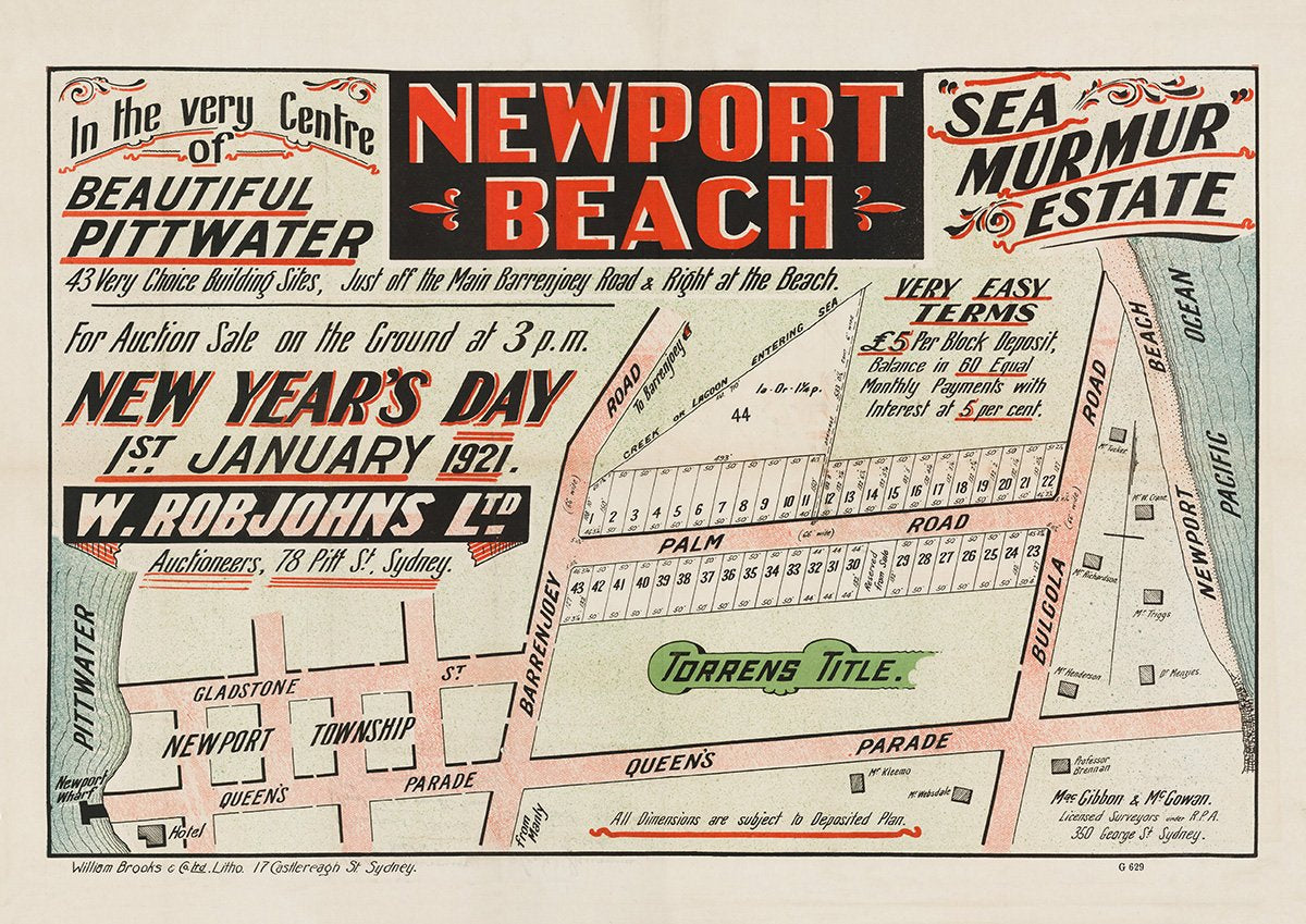 Gladstone St, Queen's Pde, Barrenjoey Rd, Palm Rd, Bulgola Rd, Newport NSW 1921