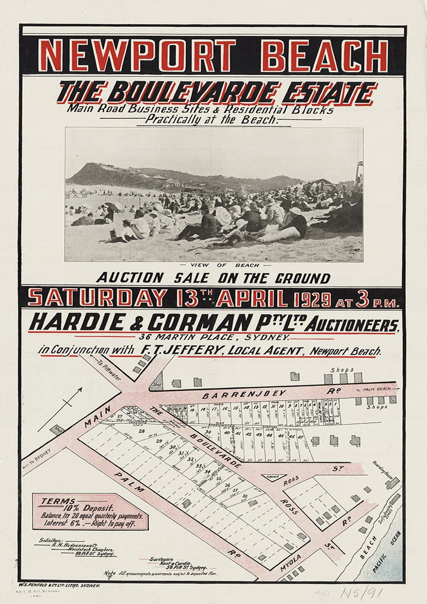 Barrenjoey Rd, The Boulevarde, Ross St, Myola Rd, Palm Rd, Newport NSW 1929