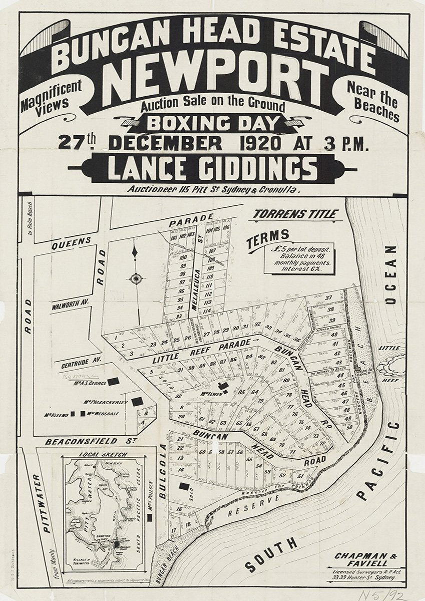 Pittwater Rd, Queens Pde, Bulgola Rd, Beaconsfield St, Bungan Head Rd, Little Reef Pde, Melaleuca St, Gertrude Ave, Walworth Ave, Barrenjoey Rd, Newport NSW 1920