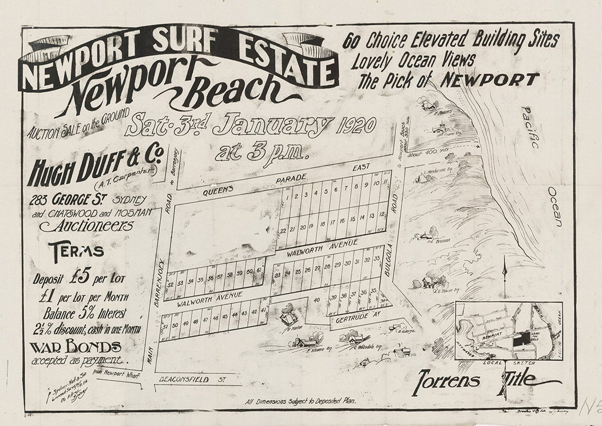 Beaconsfield St, Barrenjoey Rd, Queens Pde, Bulgola Rd, Walworth Ave, Gertrude Ave, Newport NSW 1920