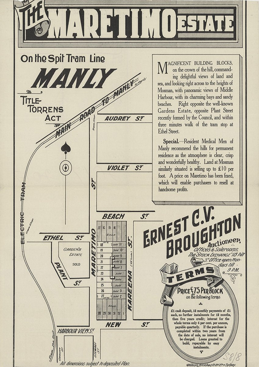 Harbour View St, Plant St, Ethel St, Maretimo St, Audrey St, Violet St, Beach St, Kareema St, New St, Balgowlah NSW