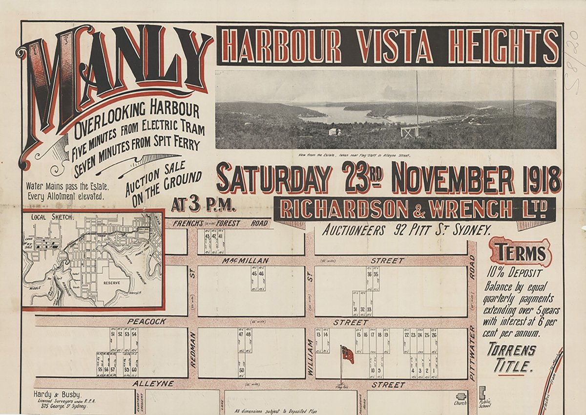 Frenchs Forest Rd, Macmillan St, Pittwater Rd, William St, Redman St, Peacock St, Alleyne St, Clontarf Cres, Panorama Rd, Seaforth NSW 1918