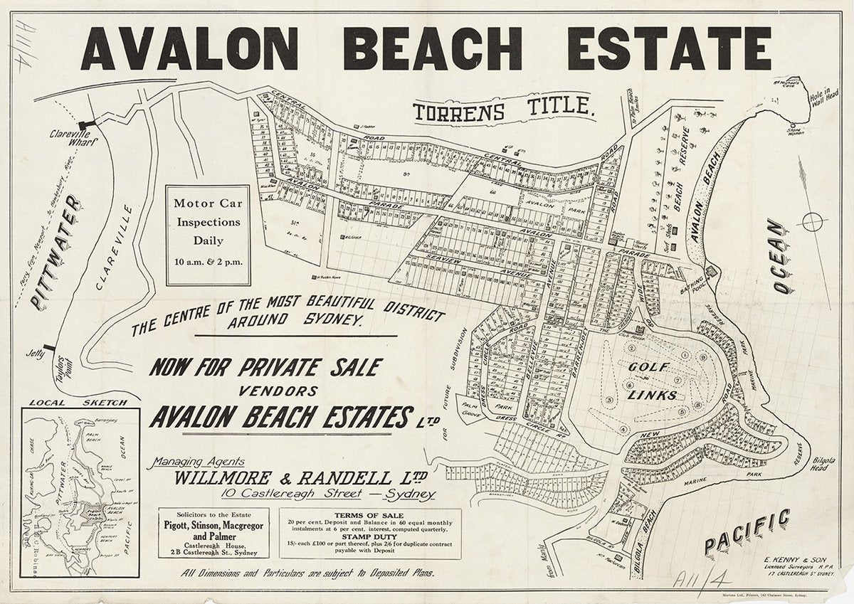 Avalon Pde, Central Rd, Bellevue Ave, Barrenjoey Rd, Seaview Ave, Dress Circle Rd, Plateau Rd, The Crescent, Avalon Beach NSW