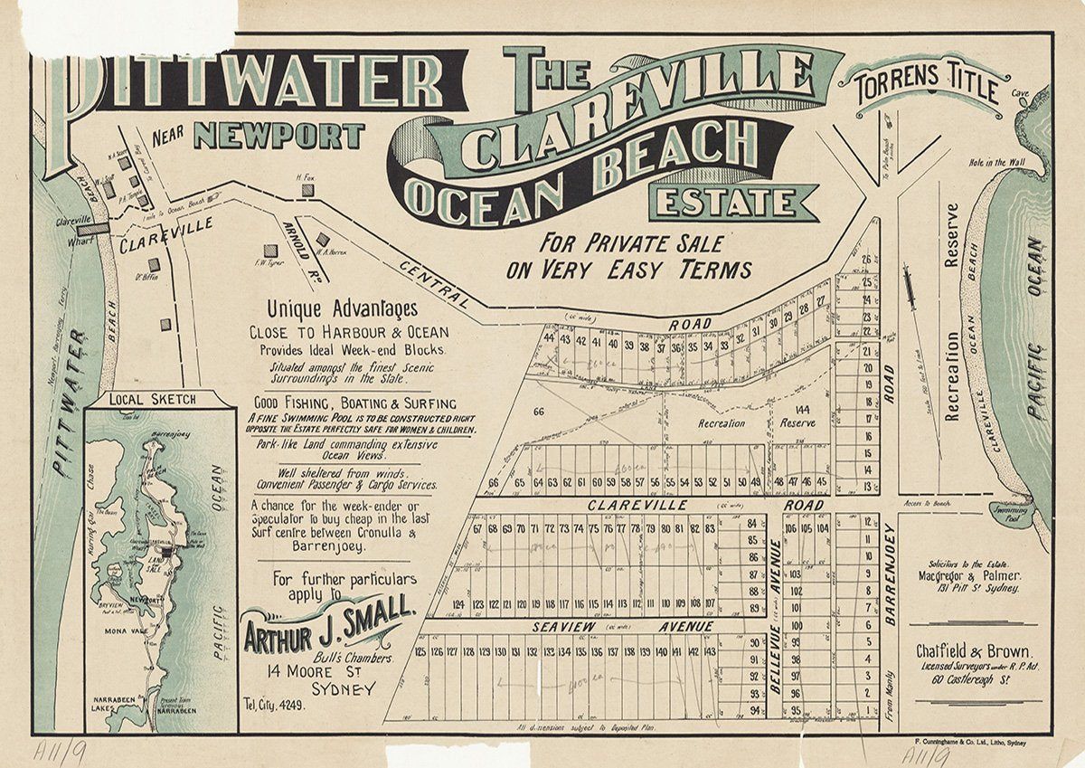 Central Rd, Clareville Rd, Seaview Rd, Bellevue Ave, Barrenjoey Rd, Elouera Rd, Arnold Rd, Avalon Beach NSW