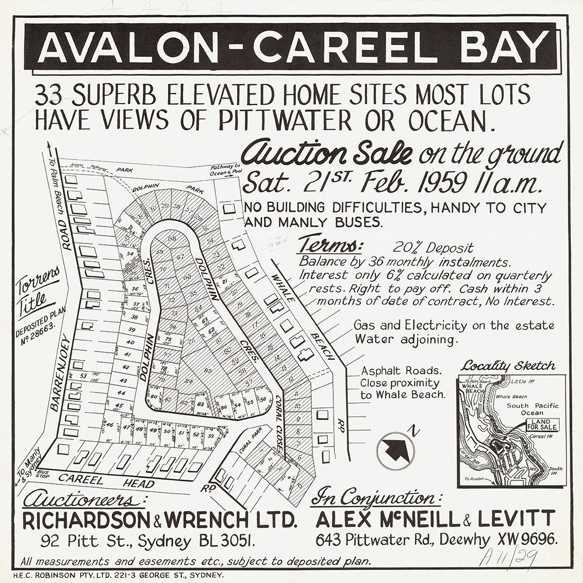 Dolphin Cres, Coral Close, Barrenjoey Rd, Careel Head Rd, Whale Beach Rd, Avalon Beach, Whale Beach NSW 1959