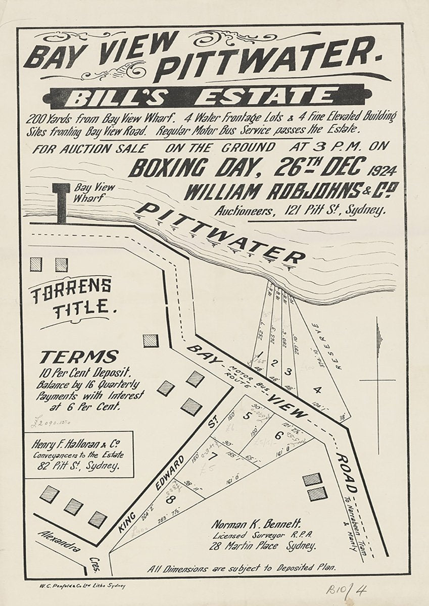 King Edward St, Bay View Rd, Pittwater Rd, Alexandra Cres, Bayview NSW 1924