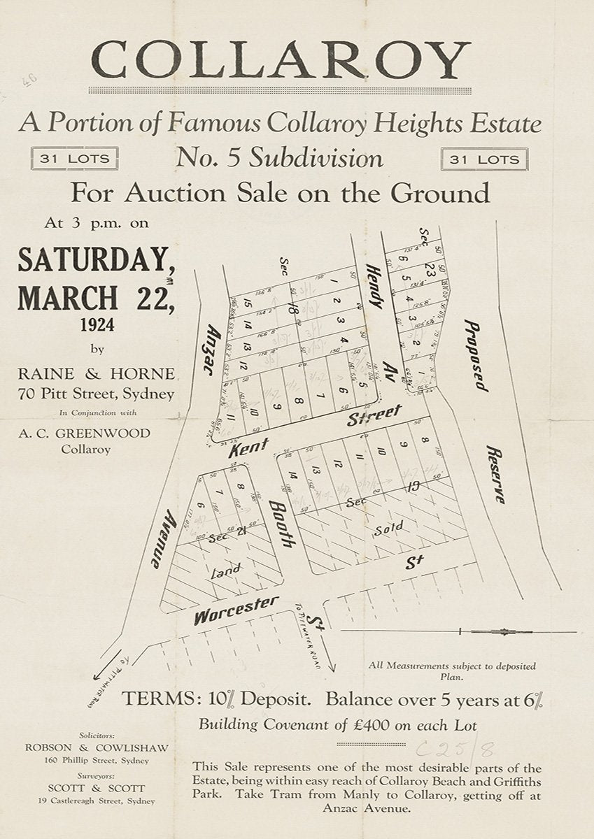 Anzac Ave, Kent St, Worcester St, Booth St, Hendy Ave, Ocean Grove, Collaroy NSW 1924