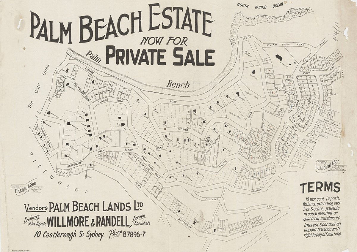 Barrenjoey Rd, Northview Rd, Sunrise Rd, Palm Beach Rd, Whale Beach Rd, Ocean Rd, Florida Rd, Ralston Rd, McKay Rd, Pacific Rd, Waratah Rd, Palm Beach, Pittwater NSW