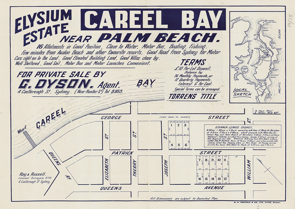 George St, Patrick St, Queens Ave, William St, Joseph St, Therry St, Elizabeth St, Avalon Beach, Careel Bay NSW