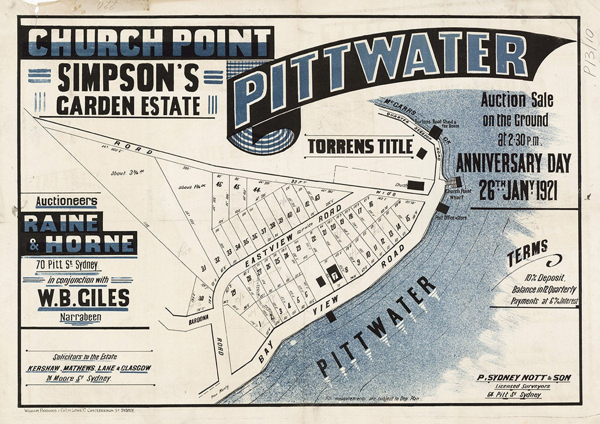 Eastview Rd, Bay View Rd, Pittwater Rd, Quarter Sessions Rd, Baroona Rd, Church Point, Pittwater NSW 1921