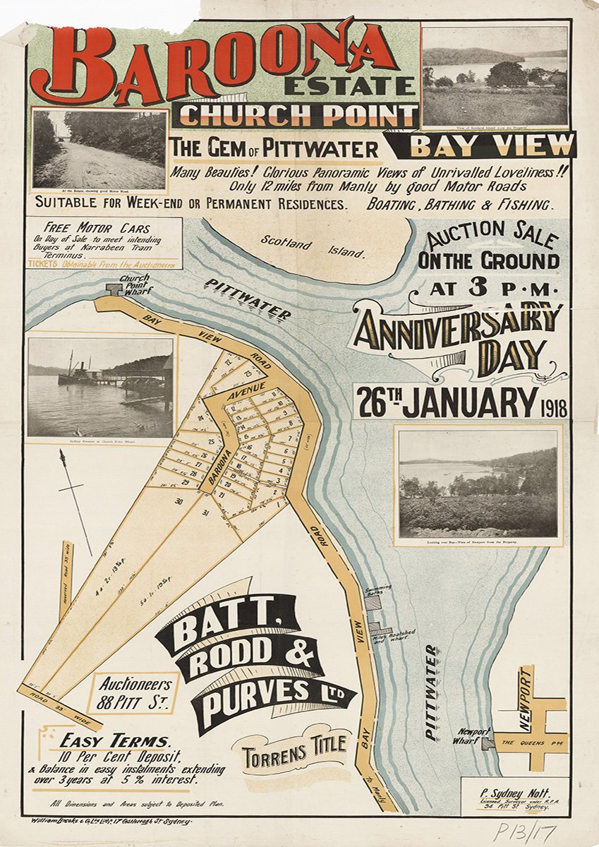 Baroona Ave, Baroona Rd, Bay View Rd, Eastview Rd, Pittwater Rd, Church Point, Pittwater NSW 1918