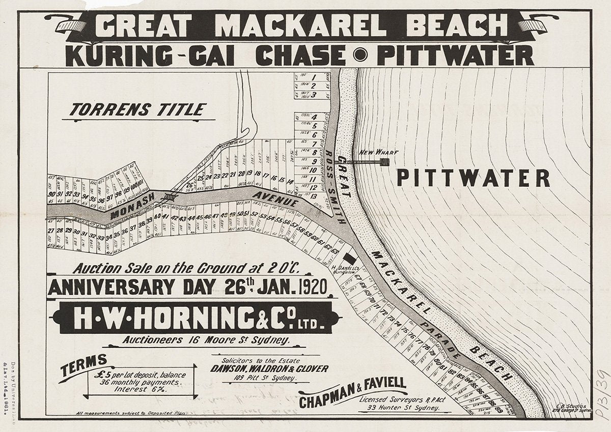 Monash Ave, Ross-Smith Pde, Great Mackerel Beach, Pittwater NSW 1920