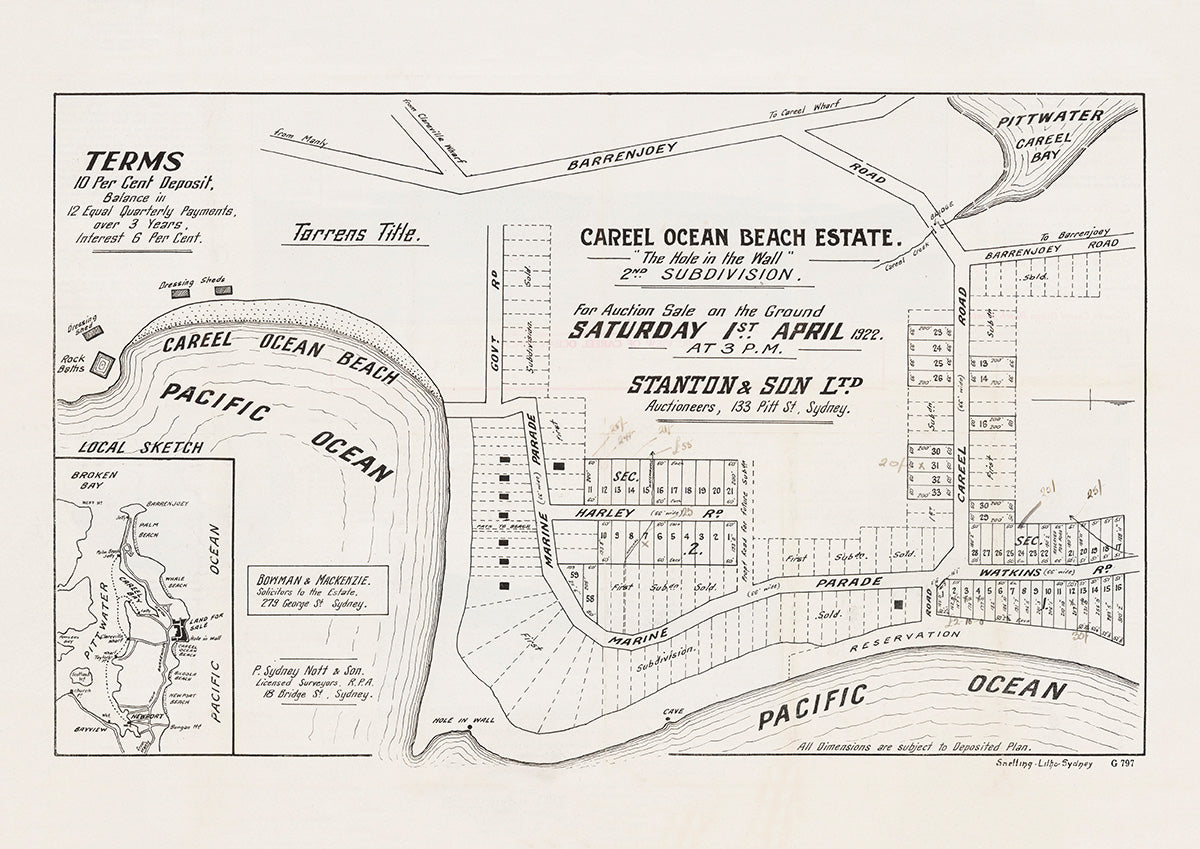 Marine Pde, Harley Rd, Watkins Rd, Careel Rd, Barranjoey Rd, Avalon Beach, Pittwater NSW 1922