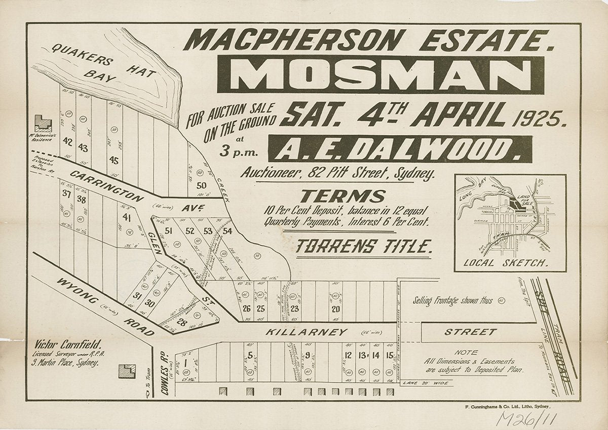 Carrington Ave, Glen St, Wyong Rd, Killarney St, Cowles Rd, Mosman NSW 1925