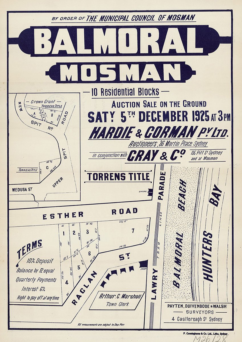 Esther Rd, Raglan St, Larwry Pde, The Esplanade, Mosman, Balmoral NSW 1925