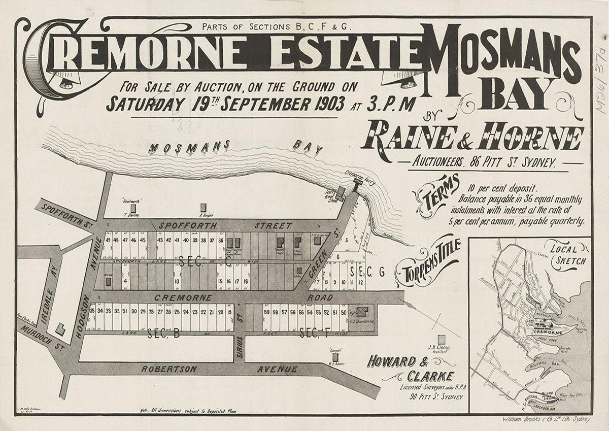 Hodgson Ave, Spofforth St, Cremorne Rd, Robertson Ave, Green St, Kareela St, Milson Rd, Cremorne Point, Mosman NSW 1903