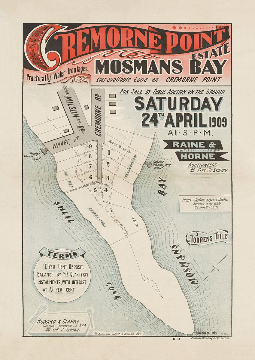 Milson Rd, Wharf Rd, Cremorne Rd, Mosman, Cremorne Point NSW 1909