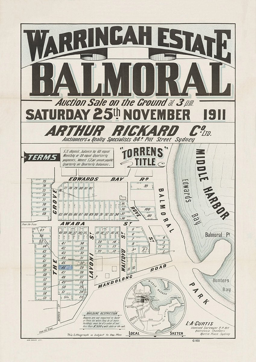 Edwards Bay Rd, The Grove, Mandolong Rd, Ruve St, Waitoyu St, Lavoni St, Awaba St, The Esplanade, Mosman, Balmoral NSW 1911