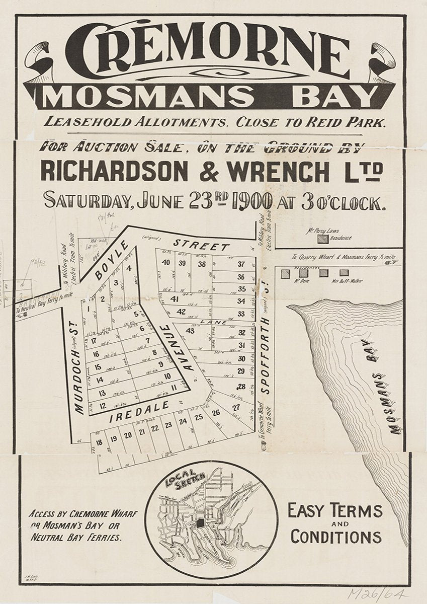 Boyle St, Murdoch St, Iredale Ave, Spofforth St, Cremorne, Mosman NSW 1900