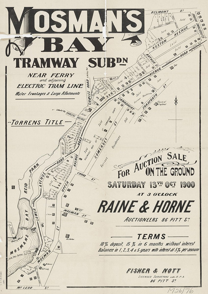 Mosman St, Upper Avenue Rd, Lower Avenue Rd, Cross St, Somerset St, Canrobert St, Cowles Rd, Keston Ave, Gladstone Ave, Belmont St, Mosman St, Millett Rd, Rangers Ave, Ballantyne Rd, Shadforth St, Belmont Ln, Keston Ln, Mosman NSW 1900