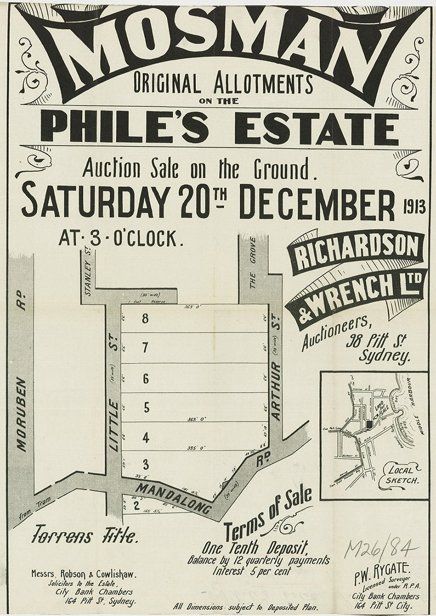 Moruben Rd, Mandolong Rd, Military Rd, Little St, The Grove, Stanley St, Mosman NSW 1913