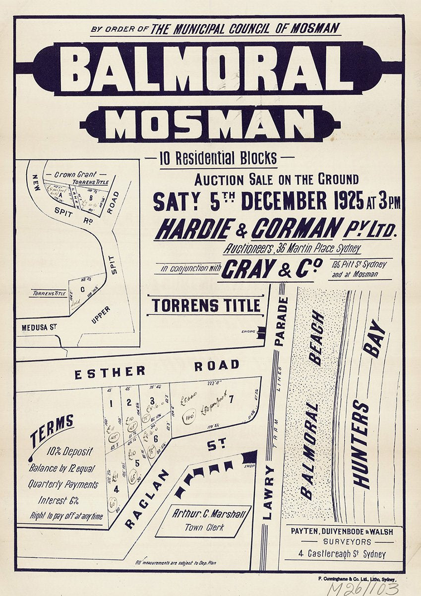 Esther Rd, Raglan St, Larwry Pde, The Esplanade, Mosman, Balmoral NSW 1925