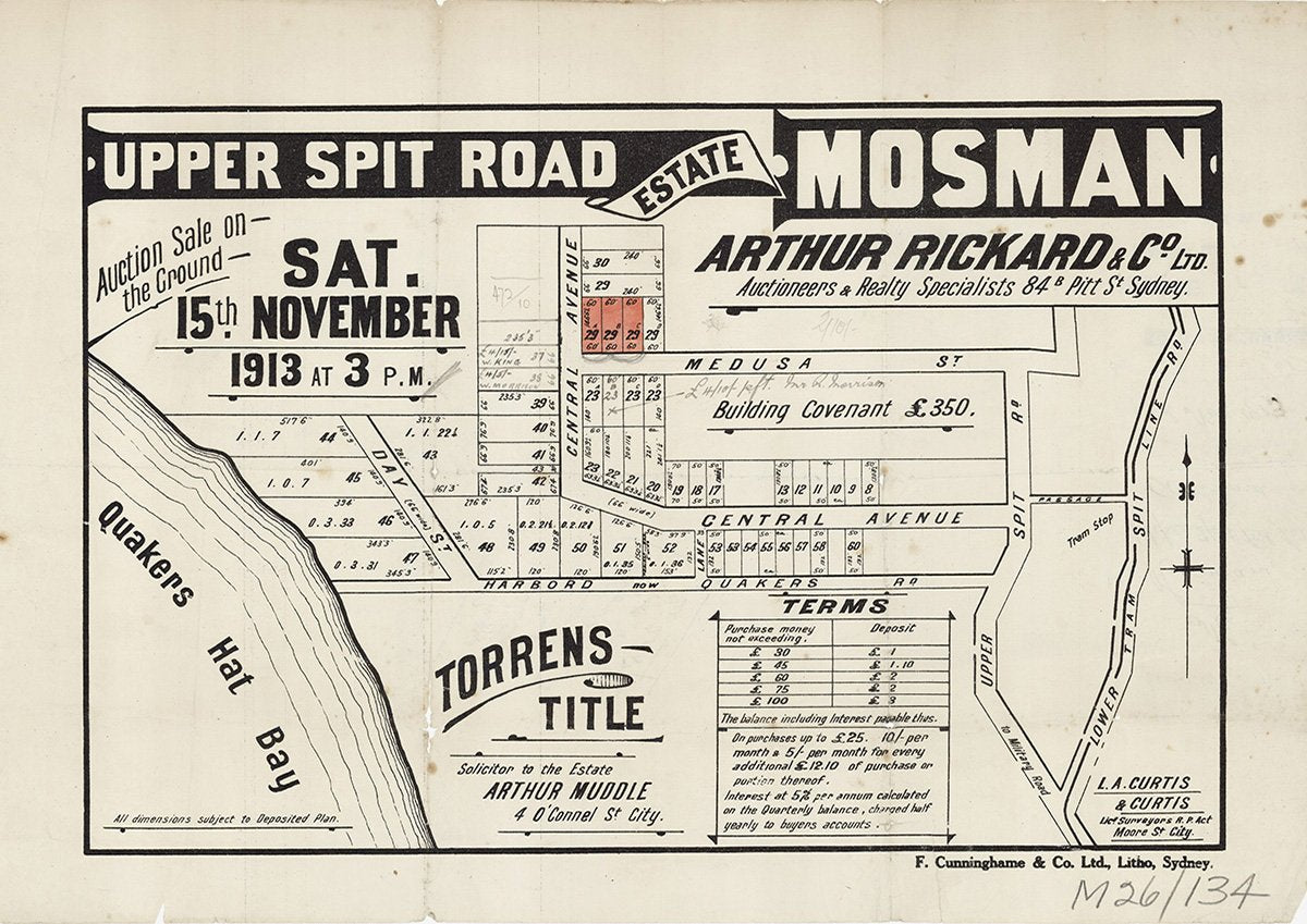 Day St, Harbord Rd, Quakers Rd, Upper Spit Rd, Lower Spit Rd, Medusa St, Central Ave, Mosman NSW 1913