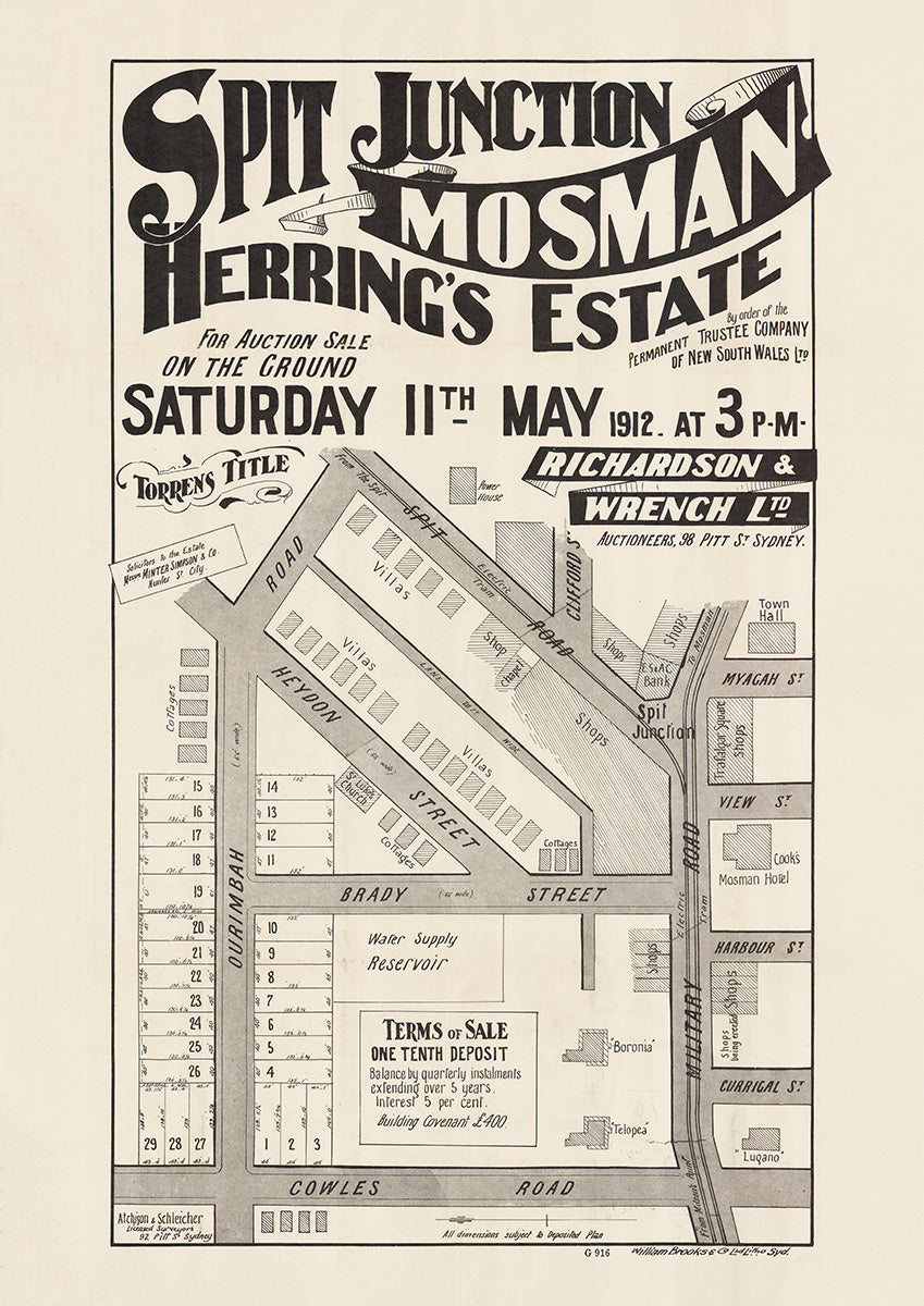 Ourimbah Rd, Cowles Rd, Military Rd, Brady St, Heydon St, Spit Rd, Clifford St, Myagah St, View St, Harbour St, Currigal St, Mosman, Spit Junction NSW 1912