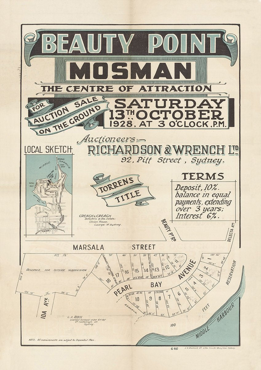 Beauty Point Rd, Marsala St, Delecta Ave, Pearl Bay Ave, Ida Ave, Mosman, Beauty Point NSW 1928