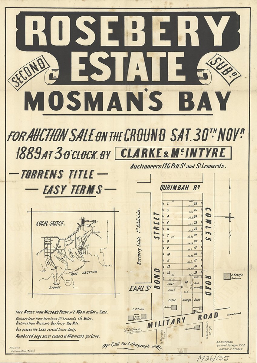 Qurimbah Rd, Bond St, Earl St, Military Rd, Cowles Rd, Mosman NSW 1889