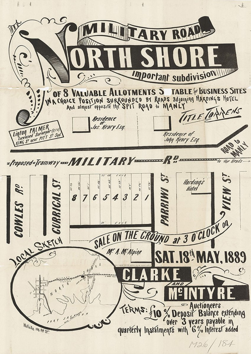 Military Rd, Cowles Rd, Currigal St, Parriwi St, View St, Harbour St, Vista St, Mosman NSW 1889