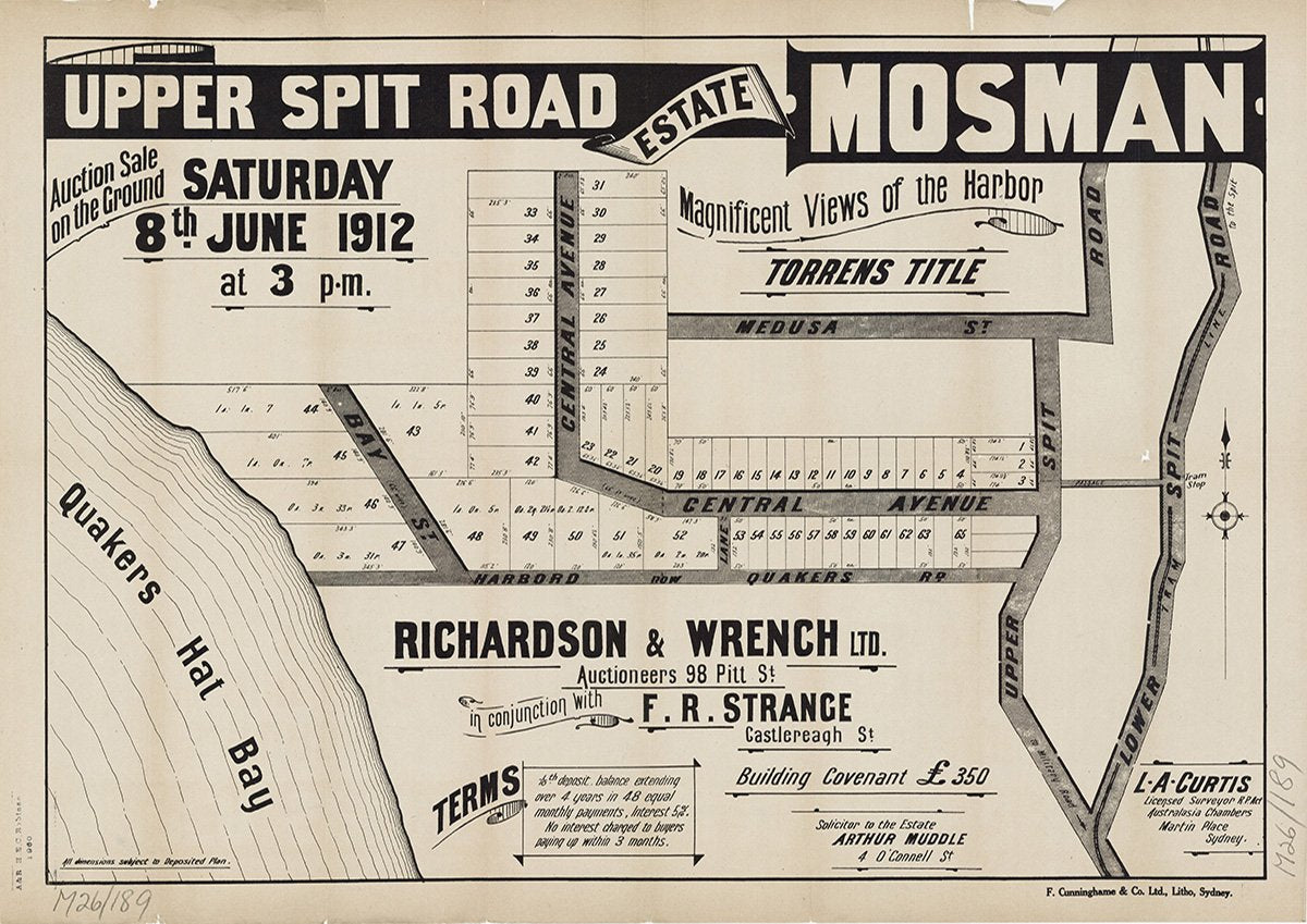 Bay St, Harbord Rd, Upper Spit Rd, Central Ave, Quakers Rd, Medusa St, Mosman NSW 1912