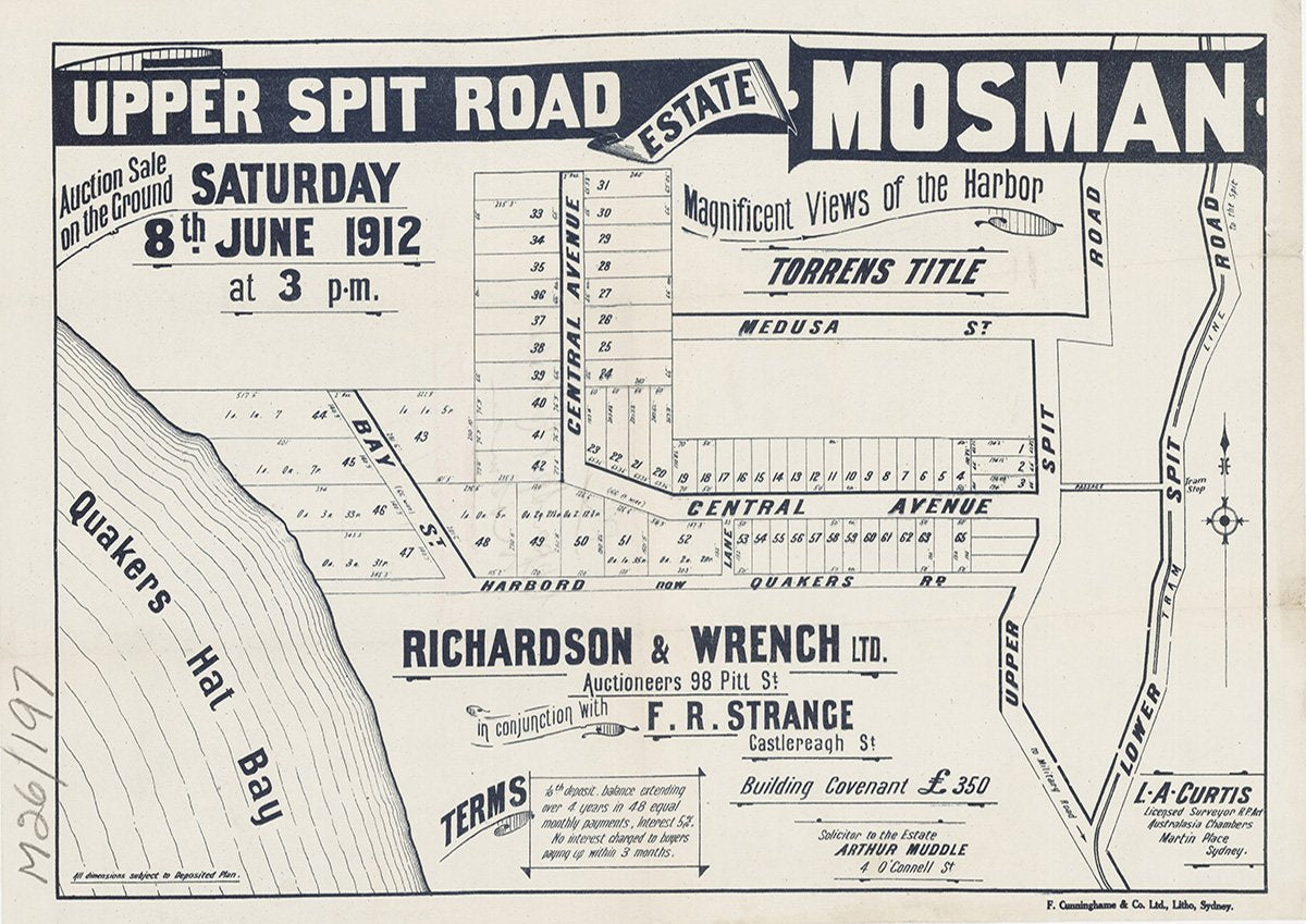 Bay St, Harbord Rd, Upper Spit Rd, Central Ave, Quakers Rd, Medusa St, Lower Spit Rd, Mosman NSW 1912