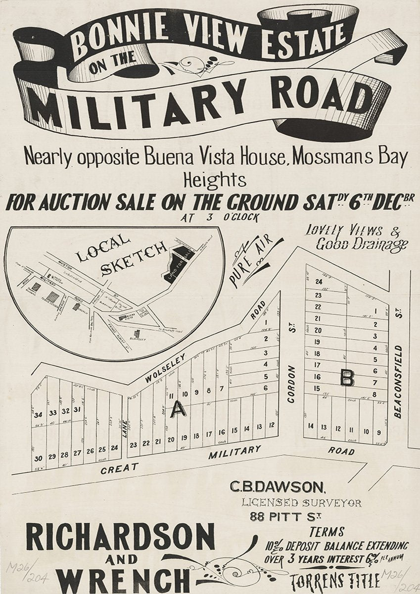 Wolseley St, Gordon St, Beaconsfield St, Great Military Rd, Mosman, Balmoral NSW 1902