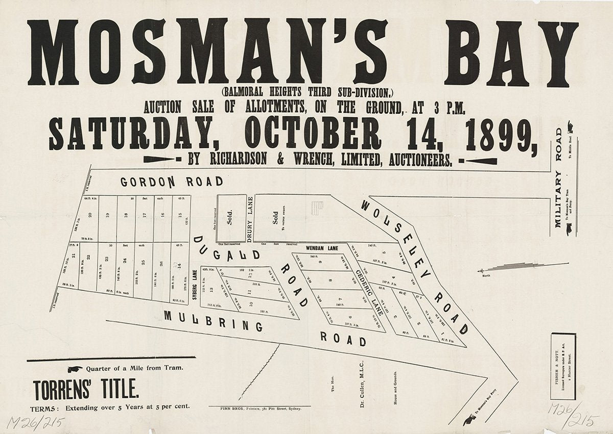 Gordon Rd, Mulbring Rd, Dugald Rd, Wolseley Rd, Mosman NSW 1899