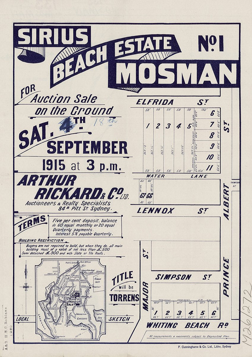 Whiting Beach Rd, Simpson St, Major St, Lennox St, Elfrida St, Prince Albert St, Mosman NSW 1915